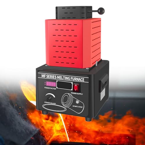 Horno digital de fusión de metal, 5000 W, alta temperatura, 1600 ℃/1,600.0 °C para fundir oro, plata, aluminio, cobre con crisoles de grafito