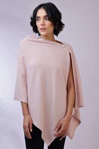 Image of Zelena Cotton Bamboo Blend Premium Nursing Cover for Breastfeeding | Breastfeeding Cover for Mothers | Feeding Shawl for Mother | Breathable Nursing Covers | Poncho for Mom (Nude Pink)