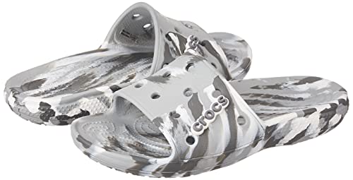 Image of Crocs Unisex Adult ClassMarbleSlid Grey Slipper (206879-0ES)