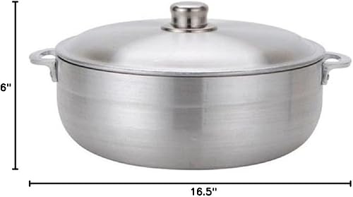 Vista 12 de Uniware Caldero de aluminio de calibre pesado con tapa de aluminio, plata (4.6 QT)