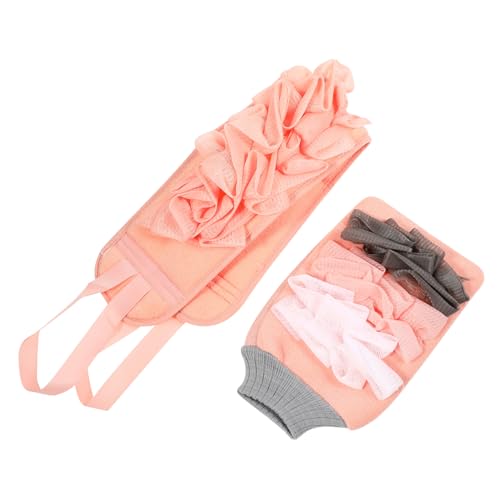 VICASKY 1Set Double Sided Bathing Gloves Body Scrubber Shower Sponge for Easy Exfoliation Cloth Inner Bubble Net Design for Daily Bathing Skin Care