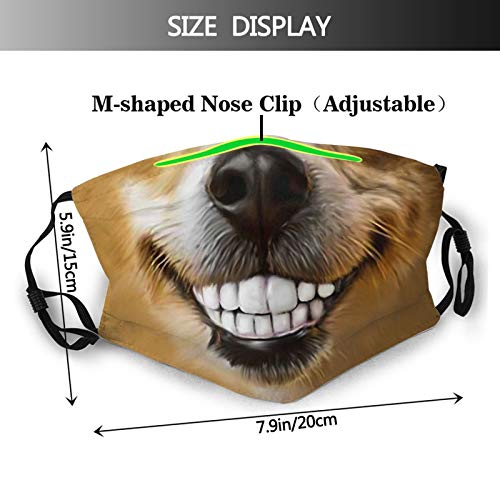 Funny Smiling Dog Face Mask Reusable Washable Dog Face/Mouth Cover For Man & Women With 2 Pcs Filters Balaclava #TOP1