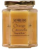 Orange Citronella (Mosquito Repellant) Scented Blended Soy Candle for INDOOR Use by Just Makes Scents