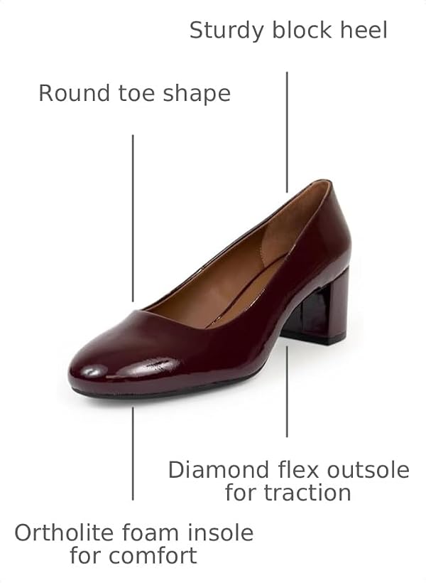 Aerosoles Women's EBEL Pump, Merlot Crinkle Patent Faux Leather, 7.5M by Aerosoles - Used condition - Image 3
