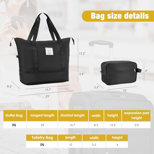 Merax Luggage Set, Softside Suitcase 3 Piece, Expandable Lightweight Luggage Sets with Duffel Bag 22" 26" 30" Suitcase with Wheels TSA Lock,Black3