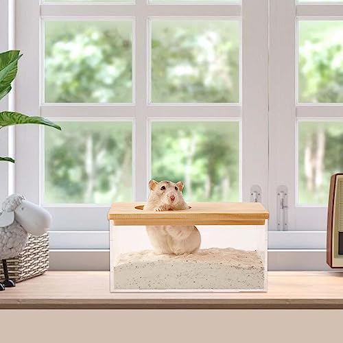 Disnace Sandbad Hamster, Haustier Badewanne, Hamster Toilette, Abnehmbarer Hamster, Sand Badezimmer, Behälter Kleintier Sauna Sandkasten für Hamster Meerschweinchen Frettchen Gerbil Chinchilla (M)