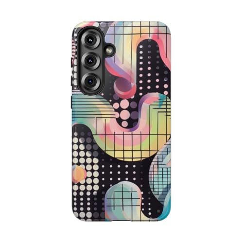 Coque Samsung S25 Plus motif géométrique abstrait noir rigide brillante