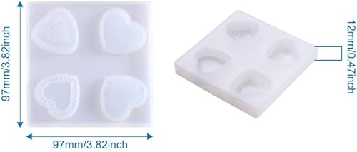 Vista 64 de Cheriswelry 6 moldes de silicona para mujeres embarazadas, moldes de resina con forma de corazón de 2.756-3.150 in para bricolaje, colgante