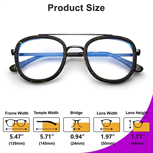 Image of VISOONE Retro Round Anti Eyestrain Metal Medium Eyewear Blue Light Blocking Glasses for Computer Gaming Women Man SANFORD