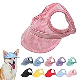 Outdoor Sun Protection Hood for Dogs, Dog Hats, Dog Baseball Hat, 2024 New Sun Hat for Dogs with Ear Holes, Adjustable Strap Puppy Sun Hat Trucker Hat (X-Large,Cloud Pink)