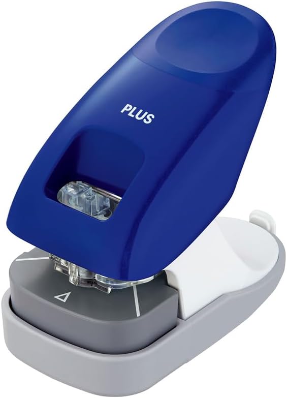 – PLUS Japan, Staple-Free Stapler Desktop Model Blue, 10 Sheet Capacity, 1 Piece Pack (1 x 1 Stapler)
