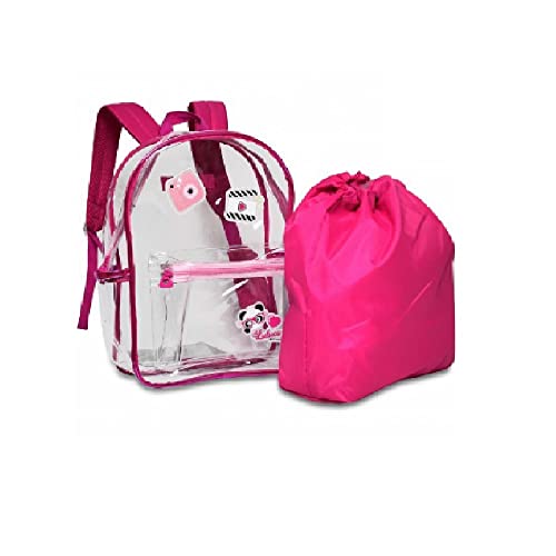 Mochila Costa Luluca Transparente C/Sacola Rosa