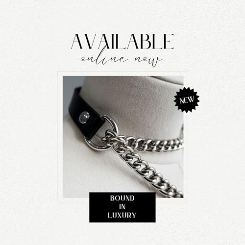 Handmade Black Heart Choker Collar For Women, Punk Gothic O-ring Slip Chain Necklace with Adjustable Vegan Leather Buckle3