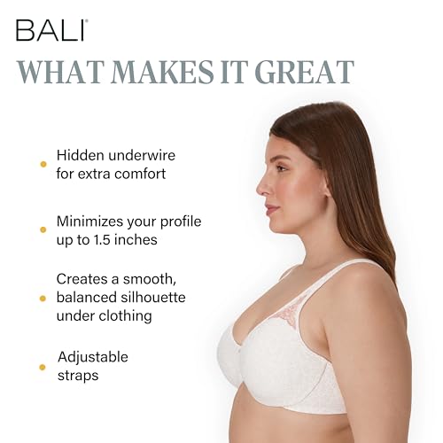 Image of Bali Women's Minimizer Bras for Women - Passion for Comfort Underwire Bras - Adjustable Support, Plus Size Women