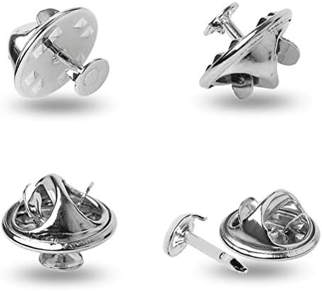 kuou 100 Pairs Butterfly Clutch Tie Pins, Sliver Butterfly Clutch Metal Pin Backs Replacement Butterfly Clutch Backs With Blank Pins For Craft Making