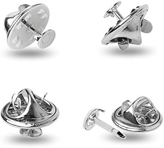 kuou 100 Pairs Butterfly Clutch Tie Pins, Sliver Butterfly Clutch Metal Pin Backs Replacement Butterfly Clutch Backs With Blank Pins For Craft Making
