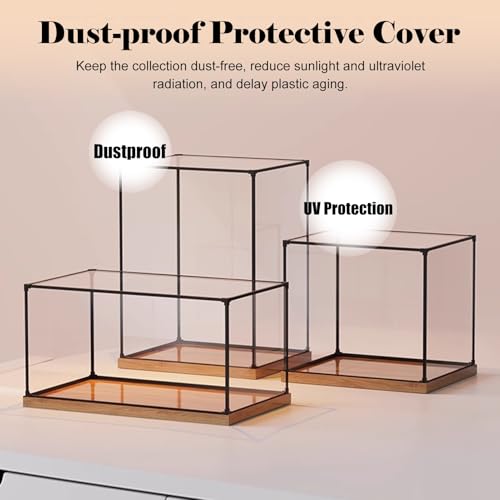 Vitrine acrylique, Vitrine empilable transparente, Vitrine de collection Antipoussière Self-assembly avec porte pour les figures de jouet Automobiles modèle qui ramassent les figures (40x20x30cm