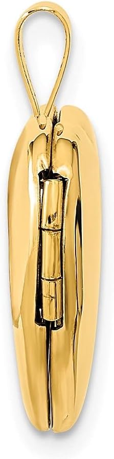 Diamond2Deal 14k Yellow Gold 16mm Heart Locket Pendant (L-16mm W-16mm)