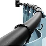 Abiglifty Curved Shower Curtain Rod, 109-198CM (43”-78”) Adjustable Black Shower Rail, Rust-Resistant Extendable Curtain Poles for Bathroom, Living Room, Balcony-Need to Drill
