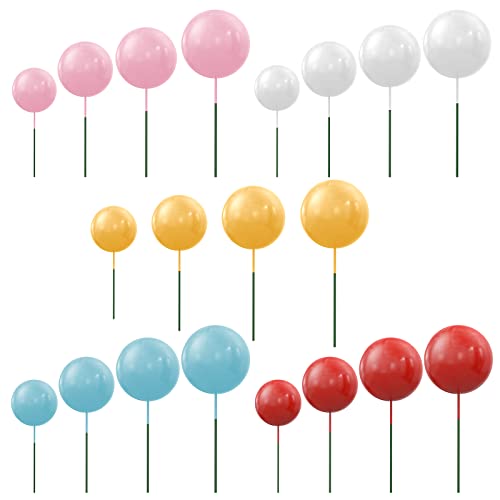 OSDUE 20 unidades Bolas Cake Topper, mini balão varas, para o dia dos namorados cumprimenta-enhos, utensílios de decoração para cozimento, bolo de sobremesa (macarrão)