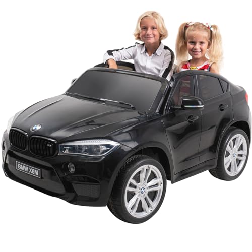 Actionbikes Motors Kinder Elektroauto BMW X6M XXL JY2168 | 2.4 Ghz Fernbedienung - 12 Volt 10 AH Batterie - 2 Motoren 12V 120 Watt - Elektro Auto für Kinder ab 3 Jahre  Schwarz