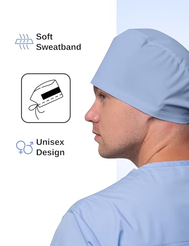 Image of Solid Working Cap Scrub Cap for Women and Men Unisex Surgical Cap Comfortable and Stylish Scrub Hat