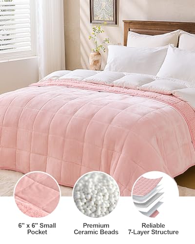 Image of Super Fuzzy Soft Sherpa Fleece Weighted Blanket, 17 lbs Dual Sided Fluffy Heavy Weighted Blankets for Adults - No Bunching with Double Layers of Soft Inner Lining (60 inchx 80 inch, 17 Pounds)