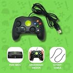 Old Skool Xbox Controller S-Type Wired Game Pad - Black