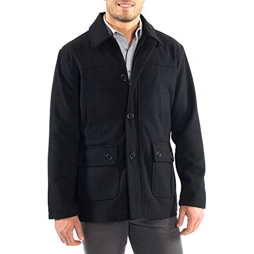 Alpine Swiss Wyatt Mens Classic Barn Coat Black XL
