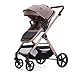 Lortsybab 2 in 1 Baby Stroller, Newborn Infant Toddler Convertible Pram Stroller for 0-36 Months Old Babies (Beige)