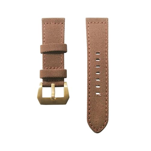 Bracelet de montre en toile 24 mm FYYFSU souple et sa boucle ardillon en cuivre vintage