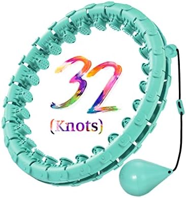Smart Weighted Fit Hoop for Audult Weight Loss, Infinity Fitness Hoop Plus Size 32 Detachable Knots, 2 in 1 Adomen Fitness Massage Perfect for Women Home Workout