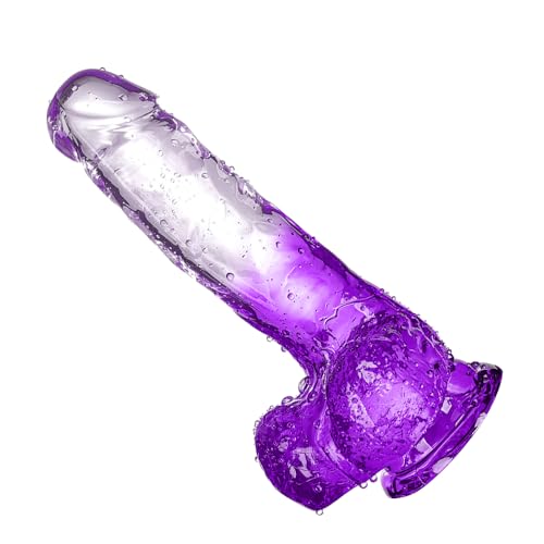 22cm Realistischer Riesen Dildo XL Groß Transparent Zweifarbig mit Saugnapf Spielzeug für Analdildos Herren, Frauen und Schwule Erwachsene (Farbe)