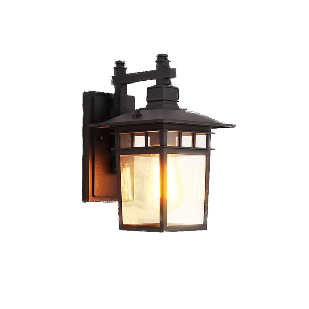 OLSKFUH Wall Lamp, Outdoor Wall Sconce Chinese Garden Wall Lamp Villa Decoration Balcony Porch Wall Light Corridor Lighting Aluminum Exterior Light Fixture,Indoor Wall Light,Noir