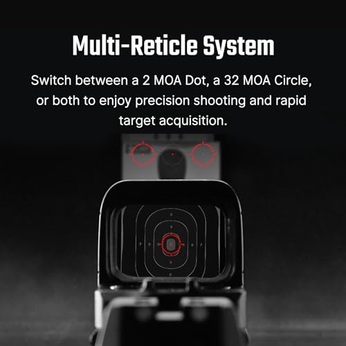 Image of OSIGHT SE Enclosed Micro Red Dot Sight, 2 MOA Dot & 32 MOA Circle or 6 MOA Dot, Red & Green Reticle Options, RMSc /K Footprint Compatible, Compact Reflex Sight for Concealed Carry