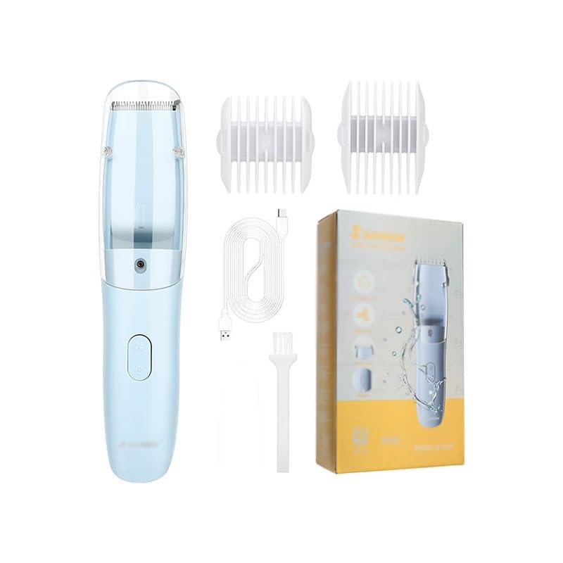 Cortapelos eléctrico silencioso con agua de cuerpo completo, peine succión automático acrílico