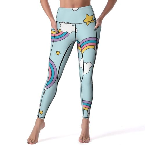 Legging de sport pour femmes Étoiles Arc-en-Ciel idéal pour vos séances de yoga en S