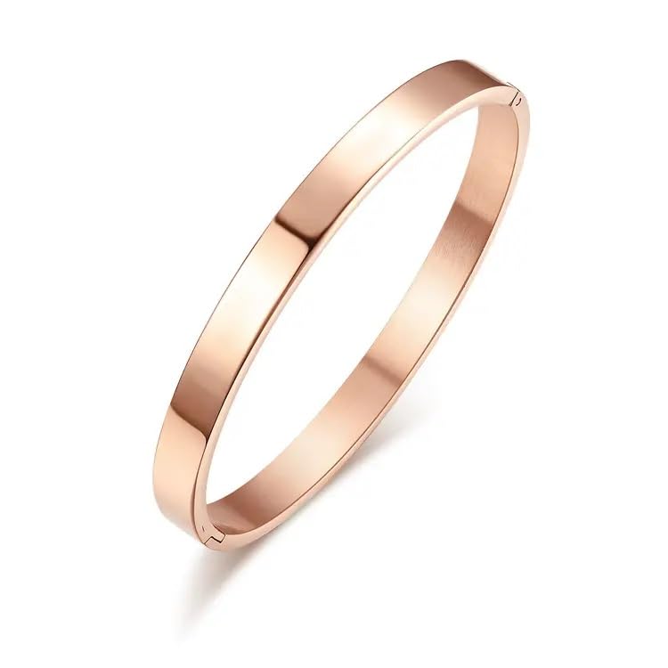 MEENAZ Bracelet for Men Stylish Boys brother boyfriend gents/Fashion Rose gold Kada for men/Bracelets for Men Metal/Stainless Steel Kada Kadas Bracelet Gift Anniversary valentine open kada 347
