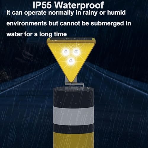 Luz de advertencia solar resistente al agua con destello LED amarillo vial 7