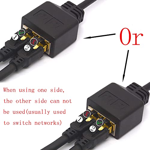 Cable Adaptador RJ45 Macho a Doble Hembra Extensor miniatura 2