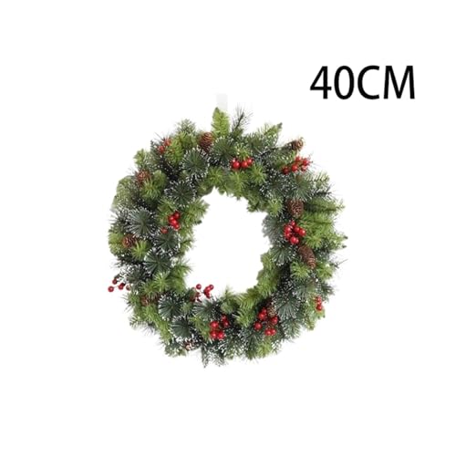 Couronne de noël FLXHSA lot de 2 décorations sans flétrissement pour extérieur - 6