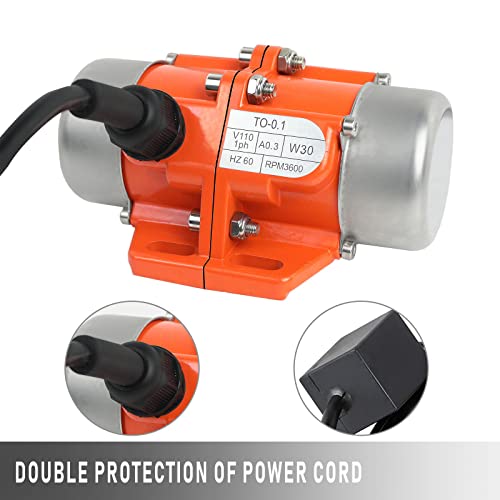 Karpevta Concrete Vibrator Vibration Motor 30W Single Phase Electric Vibrating Motor Aluminum Alloy Case Ac 110V 3600Rpm #TOP5