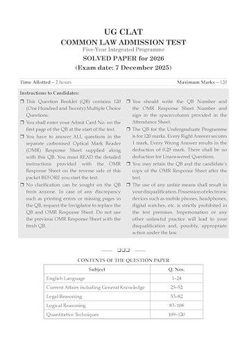 Image of Oswaal CLAT (UG) (Common Law Admission Test) | 10 Mock Test Papers | For 2027 Admission Test