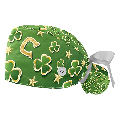 Chapeaux de travail trèfle St Patrick : casquette bouffante de cuisine et de protection mixte