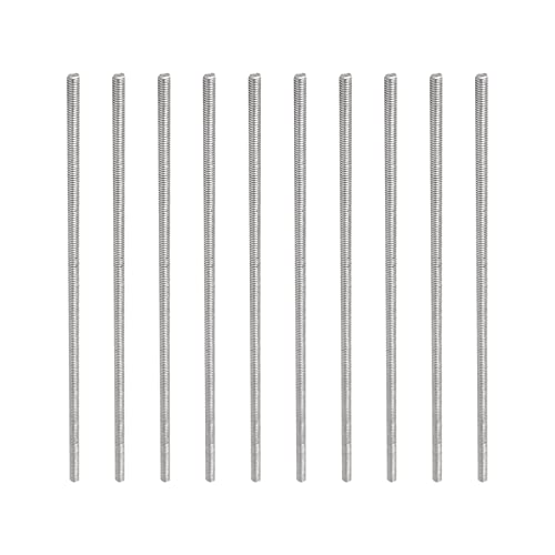 Rebower Totalmente Roscado Varilla 304 Inoxidable Acero Perno Prisionero Barra, [para Colgador U Pernos] - M4 x 150mm Macho Roscado/Plateado/Paquetes de 5