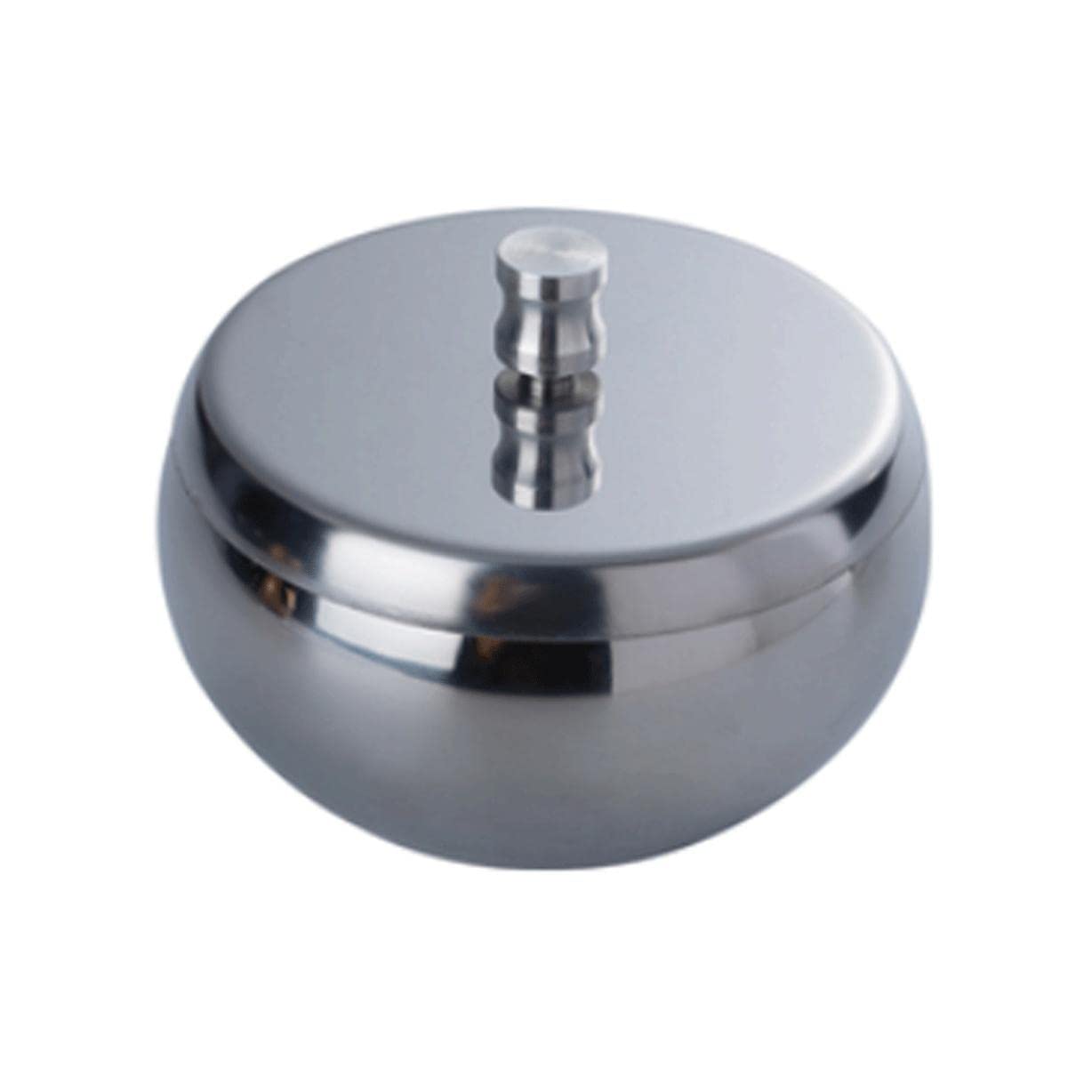 Cendrier de bureau design décoratif en inox argent haut de gamme avec couvercle
