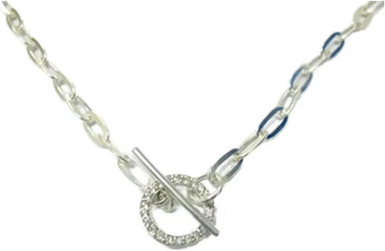 [小さな店] シルバー925チャンキーチェーン、トグル留めネックレスチェーンデザインジュエリー（タイ）