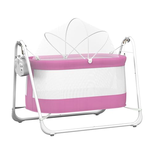 autoru Two-Tier Automatic Swing Baby Cradle Z2 with Mosquito net (Pink)