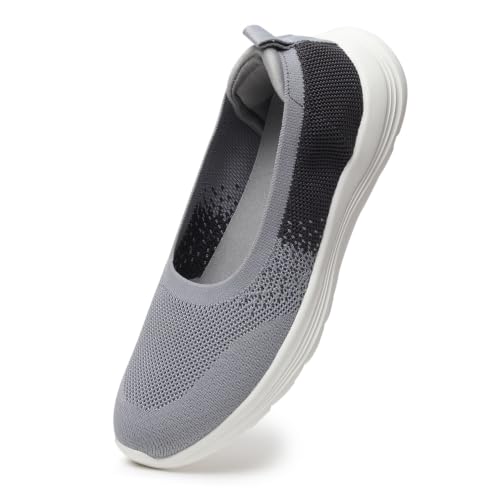 Image of YOHO Knitted Slip-Ons for Women | Lightweight, Stylish & Casual Without Lace Sneakers for Woman | Extra Soft Insole & Shock Absorbing, Walking Loafer Shoes for Ladies SOS-113