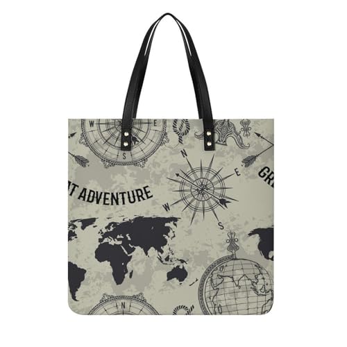 Sac à main Boussole femme 39x39cm : fini le manque de place avec ce grand tote bag